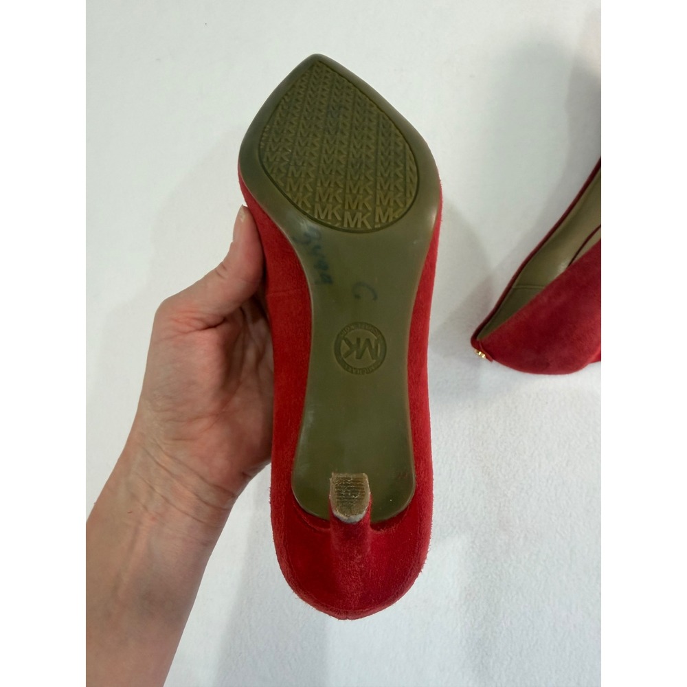 Michael Kors Pumps Size 8 terracotta Suede Pointed Toe Stiletto Classic Luxury - Picture 16 of 16